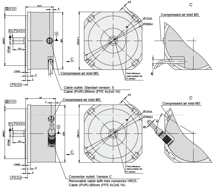 A110 Incremental Angle Encoder Drawing