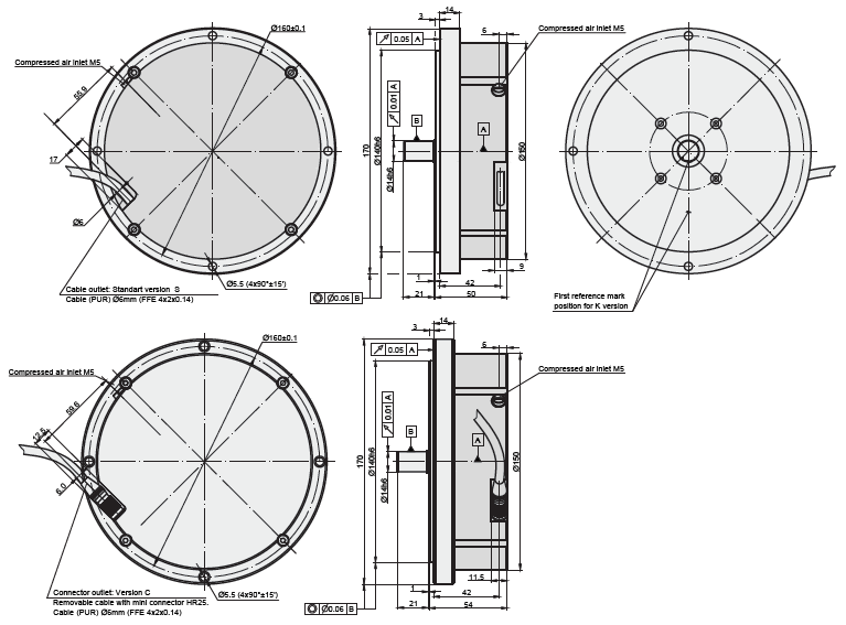A170 Incremental Angle Encoder Drawing