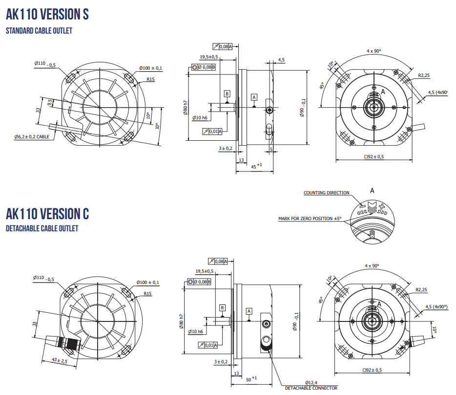 AK110 Absolute Angle Encoder Drawing
